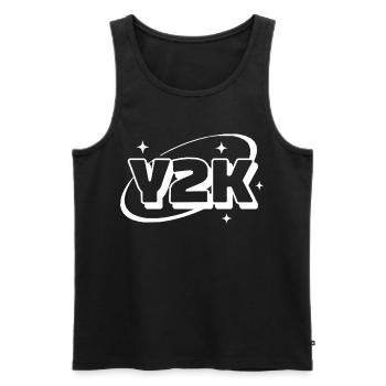 Y2K Neon Retro Stars - Men's Premium Organic Tank Top - black - Front - Michal (187cm)