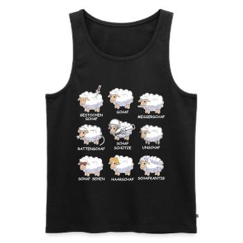Unschaf & Co. – Lustige Schaf Wortspiele - Männer Premium Bio Tank Top - Schwarz - Vorne - Michal (187cm)