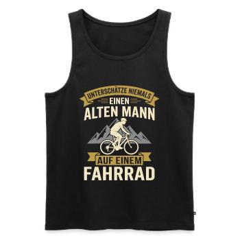 Alten Mann auf einem fahrrad - Männer Premium Bio Tank Top - Schwarz - Vorne - Michal (187cm)