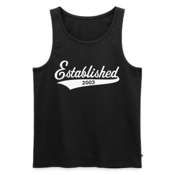 Established 2003 (year of birth, birthday / White) - Men's Premium Organic Tank Top - black - Front - Michal (187cm)