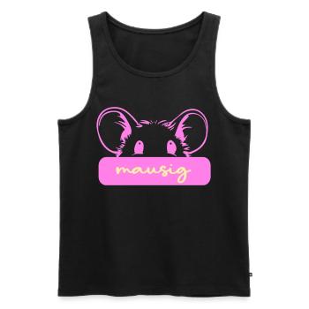 Souris mignonne - Débardeur bio Premium Homme - noir - Devant - Michal (187cm)