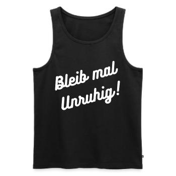 HN Stay Restless – Écriture manuscrite - Débardeur bio Premium Homme - noir - Devant - Michal (187cm)