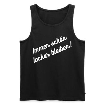 HN Toujours Rire Eh bien Rester Design d’autocollants - Débardeur bio Premium Homme - noir - Devant - Michal (187cm)