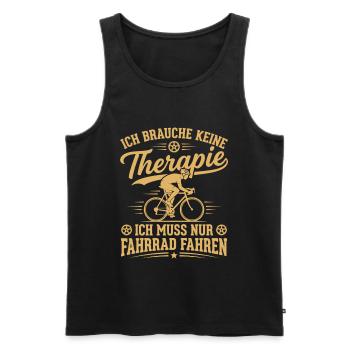 ich muss nur fahrrad fahren - Männer Premium Bio Tank Top - Schwarz - Vorne - Michal (187cm)