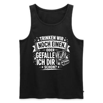 Trinken wir noch einen? - Männer Premium Bio Tank Top - Schwarz - Vorne - Michal (187cm)