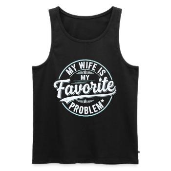 My Wife is My Favorite Problem Shirt Funny Quote  - Débardeur bio Premium Homme - noir - Devant - Michal (187cm)