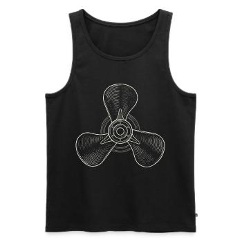 Vintage Three-Blade Propeller Illustration - Men's Premium Organic Tank Top - black - Front - Michal (187cm)