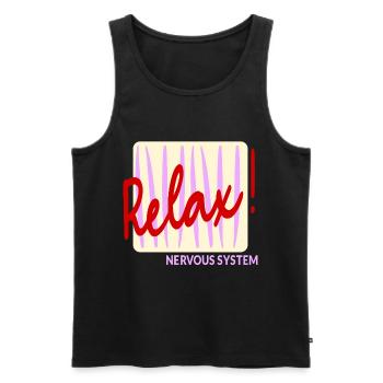 Nervous System Relax - Men's Premium Organic Tank Top - black - Front - Michal (187cm)