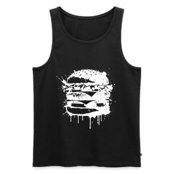 Burger Street Art Blanc - Débardeur bio Premium Homme - noir - Devant - Michal (187cm)