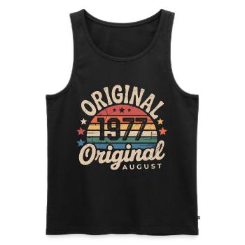 Original Août 1977 Vintage Anniversaire 1977 - Débardeur bio Premium Homme - noir - Devant - Michal (187cm)