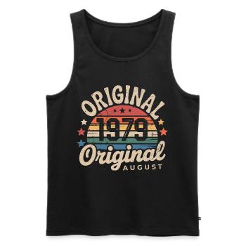 Original Août 1979 Vintage Anniversaire 1979 - Débardeur bio Premium Homme - noir - Devant - Michal (187cm)