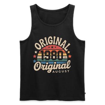 Original Août 1980 Vintage Anniversaire 1980 - Débardeur bio Premium Homme - noir - Devant - Michal (187cm)