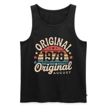 Original Août 1978 Vintage Anniversaire 1978 - Débardeur bio Premium Homme - noir - Devant - Michal (187cm)