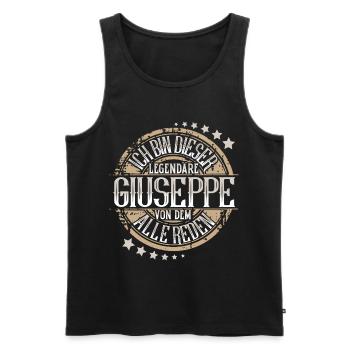 Giuseppe - Männer Premium Bio Tank Top - Schwarz - Vorne - Michal (187cm)