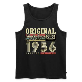 Original octobre 1956 – 70e anniversaire Rétro - Débardeur bio Premium Homme - noir - Devant - Michal (187cm)