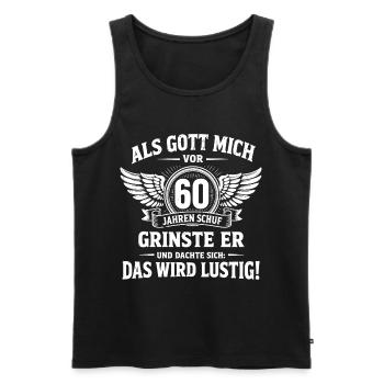 Lustiges Geschenk zum 60. Geburtstag  - Männer Premium Bio Tank Top - Schwarz - Vorne - Michal (187cm)