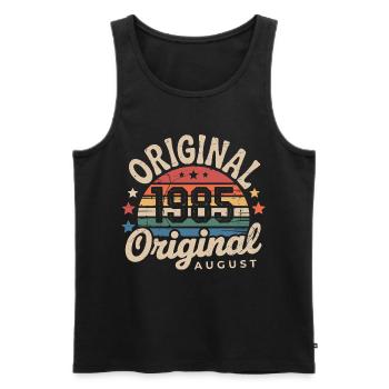 Original Août 1985 Vintage Anniversaire 1985 - Débardeur bio Premium Homme - noir - Devant - Michal (187cm)