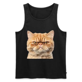 Portrait du Chat Roux Gringy Studio - Débardeur bio Premium Homme - noir - Devant - Michal (187cm)