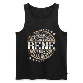 Rene - Männer Premium Bio Tank Top - Schwarz - Vorne - Michal (187cm)