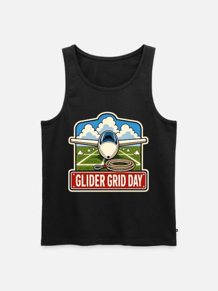 GLIDER GRID DAY - Men's Premium Organic Tank Top - black
