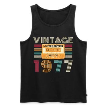 1977 Vintage Rétro Cadeau D’anniversaire - Débardeur bio Premium Homme - noir - Devant - Michal (187cm)