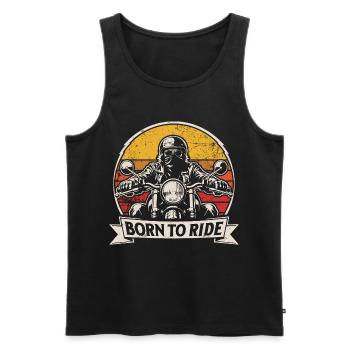 Born to Ride | Retro Motorrad | Biker Style - Männer Premium Bio Tank Top - Schwarz - Vorne - Michal (187cm)
