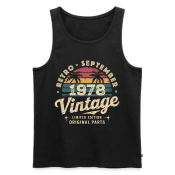 Vintage September 1978 Limited Edition September - Männer Premium Bio Tank Top - Schwarz - Vorne - Michal (187cm)