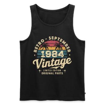 Vintage September 1984 Limited Edition September - Men's Premium Organic Tank Top - black - Front - Michal (187cm)