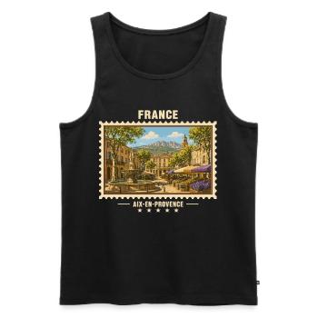 Frankreich Aix-en-Provence Vintage Reisemarke - Männer Premium Bio Tank Top - Schwarz - Vorne - Michal (187cm)