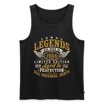 1966 Vintage Born Birthday Vintage Gift - Men's Premium Organic Tank Top - black - Front - Michal (187cm)