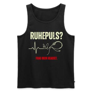 Ruhepuls Headset Leitstelle - Männer Premium Bio Tank Top - Schwarz - Vorne - Michal (187cm)