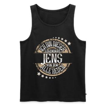 Jens - Männer Premium Bio Tank Top - Schwarz - Vorne - Michal (187cm)