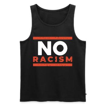 Nein zu Rassismus – Kampf gegen Rassismus - Männer Premium Bio Tank Top - Schwarz - Vorne - Michal (187cm)
