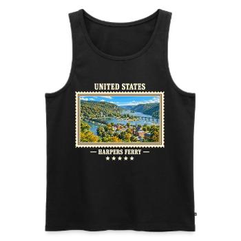 Vereinigte Staaten Harpers Ferry Vintage Marke - Männer Premium Bio Tank Top - Schwarz - Vorne - Michal (187cm)