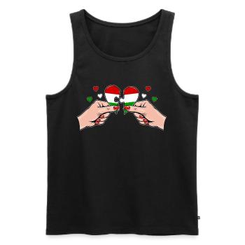 Ungarn Frauenhände Herzpuzzle - Männer Premium Bio Tank Top - Schwarz - Vorne - Michal (187cm)