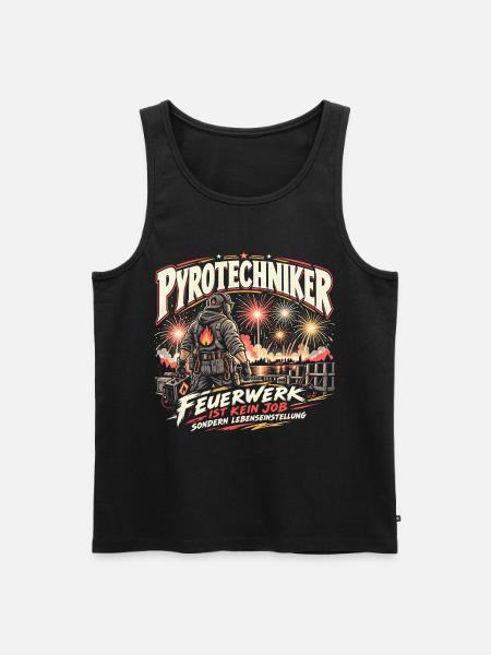 Pyrotechniker - Feuerwerk ist Leidenschaft - Männer Premium Bio Tank Top - Schwarz
