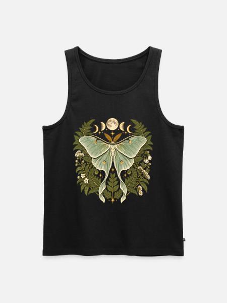 Lunafalter mit Mondphasen - Männer Premium Bio Tank Top - Schwarz