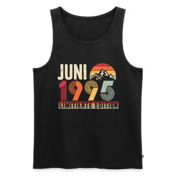 Juni 1995 Limitierte Edition Vintage Retro 1995  - Männer Premium Bio Tank Top - Schwarz - Vorne - Michal (187cm)