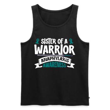 Schwester eines Kämpfers - Anaphylaxie - Männer Premium Bio Tank Top - Schwarz - Vorne - Michal (187cm)