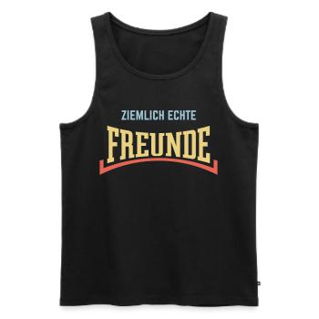 Ziemlich Echte Freunde (Freundschaft / Konkav / 3) - Männer Premium Bio Tank Top - Schwarz - Vorne - Michal (187cm)