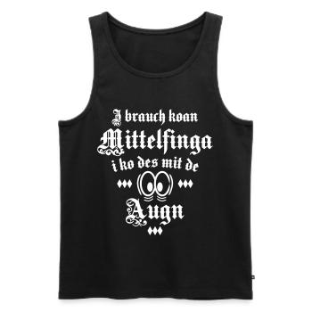 51 I brauch koan Mittelfinger Stinkefinger Spruch - Männer Premium Bio Tank Top - Schwarz - Vorne - Michal (187cm)