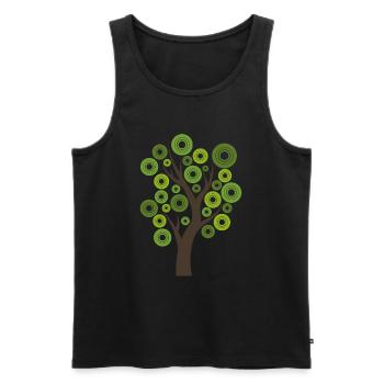 Baum Geschenk Natur modern Blätter Wald Hipster - Männer Premium Bio Tank Top - Schwarz - Vorne - Michal (187cm)