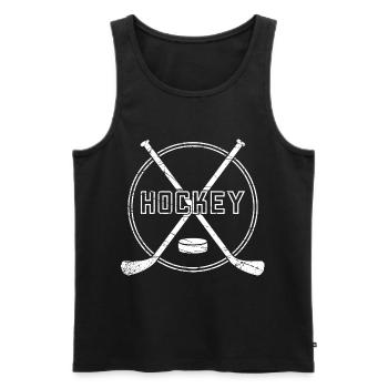 Eishockey Schläger Geschenk Spieler Puck Sport - Männer Premium Bio Tank Top - Schwarz - Vorne - Michal (187cm)