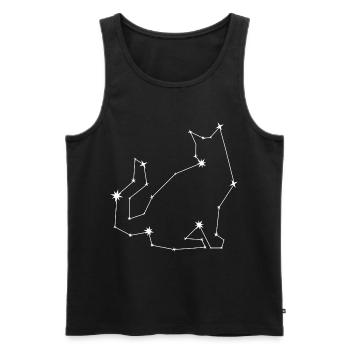 Cat constellation gift star astronomy sky - Men's Premium Organic Tank Top - black - Front - AI Model Male 178 light (178cm)