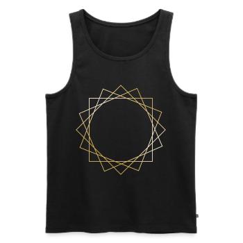 Shapes symbols circle gift gold sun hipster - Men's Premium Organic Tank Top - black - Front - AI Model Male 178 light (178cm)