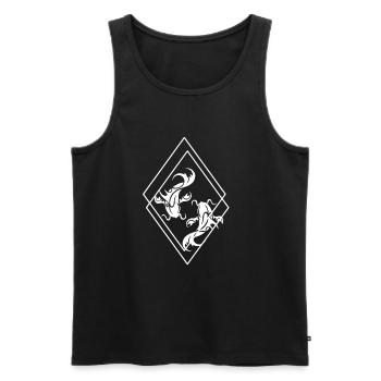 Koi Fish Carp Gift Japan Tattoo Water - Men's Premium Organic Tank Top - black - Front - AI Model Male 178 light (178cm)