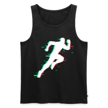 Runner sprinter running gift sport run sprint - Men's Premium Organic Tank Top - black - Front - Michal (187cm)