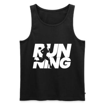 Coureur en cours d'exécution cadeau de jogging Jogger sport - Débardeur bio Premium Homme - noir - Devant - AI Model Male 178 light (178cm)