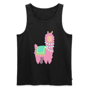 Lama alpaga cadeau drôles d'animaux zoo humour comique - Débardeur bio Premium Homme - noir - Devant - AI Model Male 178 light (178cm)
