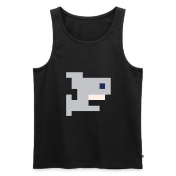 Sharky Hai Shark Sea Poisson Design Design Pixel 8bit - Débardeur bio Premium Homme - noir - Devant - AI Model Male 178 light (178cm)